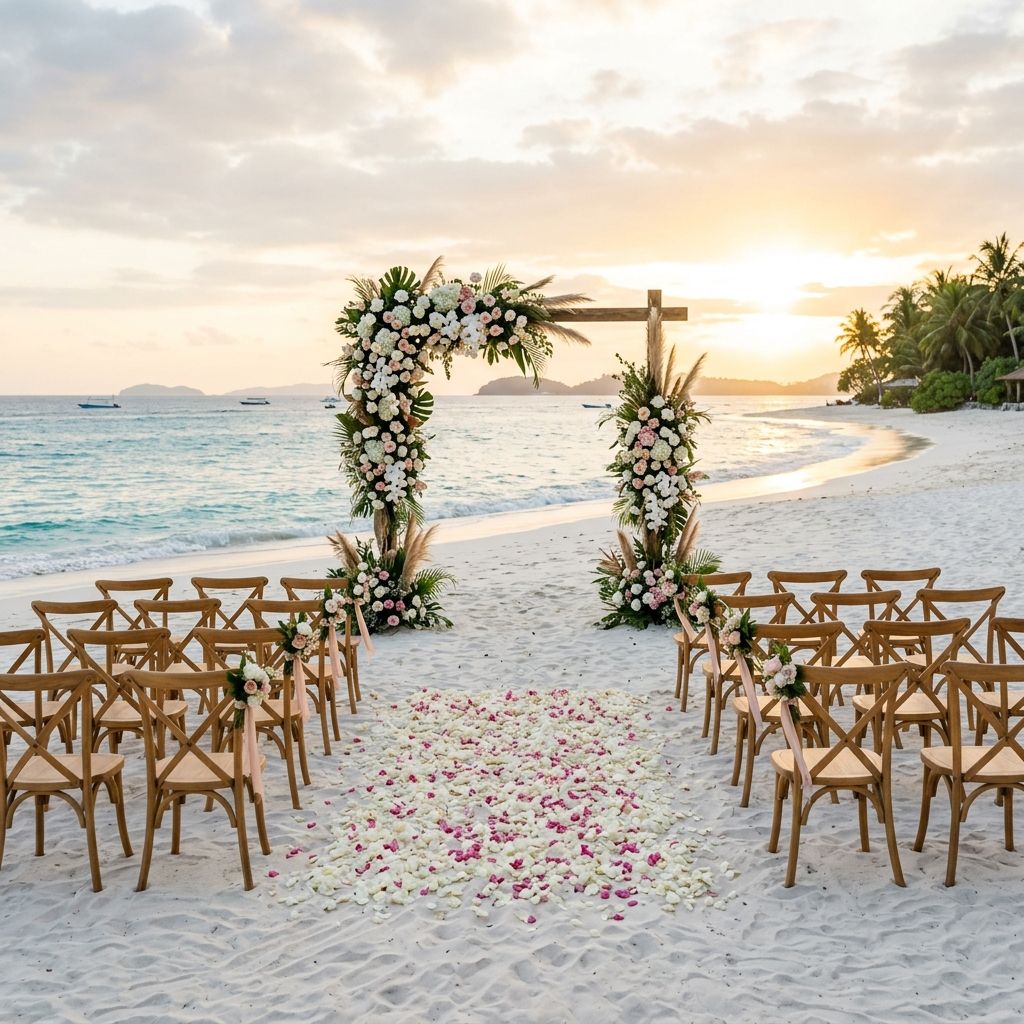Destination wedding on the beach